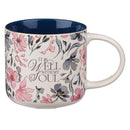 It Is Well With My Soul Mug White Pink Floral