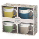 Mug Set 4pc Blue, Taupe, Yellow and Green