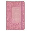 I Know The Plans Jer. 29:11 Small Notebook with Elastic Closure Faux Hardcover Pink