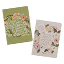 Good Gift and Rejoice Notebook Set Medium 2pc Cream Green Floral