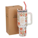 Those Who Trust In The Lord Isa. 40:31 Tumbler SS Coral Floral