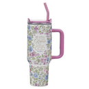 Be Still And Know Ps. 46:10 Tumbler w/straw SS Purple Floral
