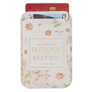 The Lord Bless You And Keep You Num. 6:24 Phone Wallet Magnetic White Floral
