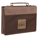 I Am With You Always Matt. 28:20 Bible Cover Fashion Two-tone Brown