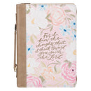 For I Know The Thoughts Jer. 29:11 Bible Cover Fashion Pink Floral