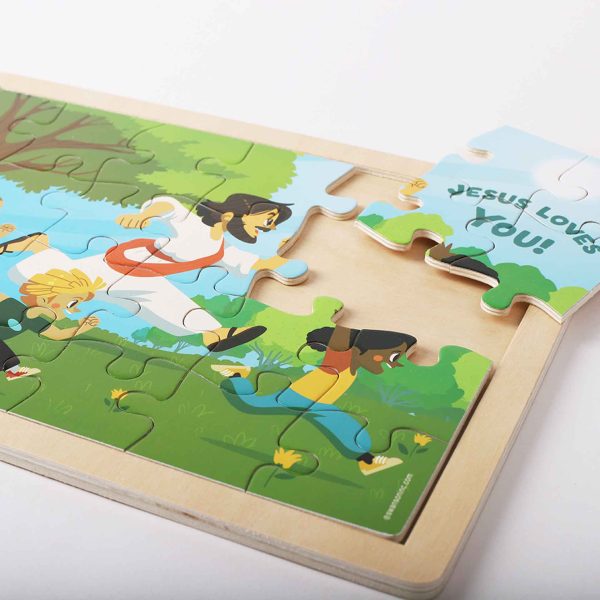Jezus houdt van jou! houten puzzel