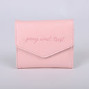 Pray Wait Trust Wallet PU Leather Women’s Pink
