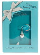 NKJV Simply Charming Bible w/Ribbon Closure-Teal LeatherSoft Hardcover
