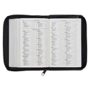 KJV Bible Mini Pocket Faux Leather, Black w/zipper