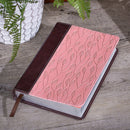 KJV Bijbel Compact Kunstleer, Bruin/Roze Blad