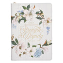 Strength & Dignity Prov. 31:25 Journal Classic Zip White
