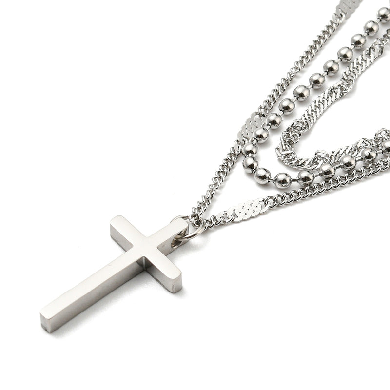 Kruisketting van roestvrij staal 41 cm