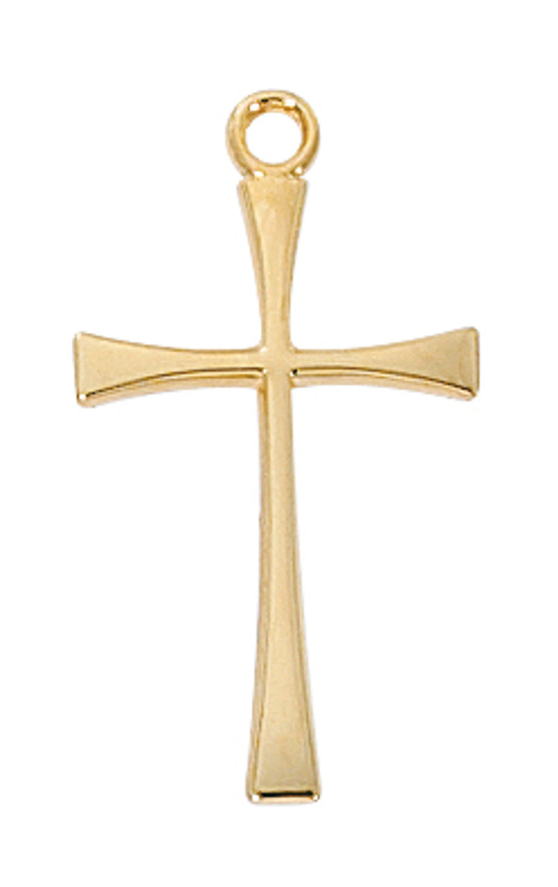 Cross flared 2,6 cm gold over silver in giftbox