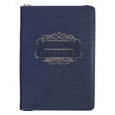 Be Strong & Courageous Josh. 1:9 Journal Classic Zip Navy