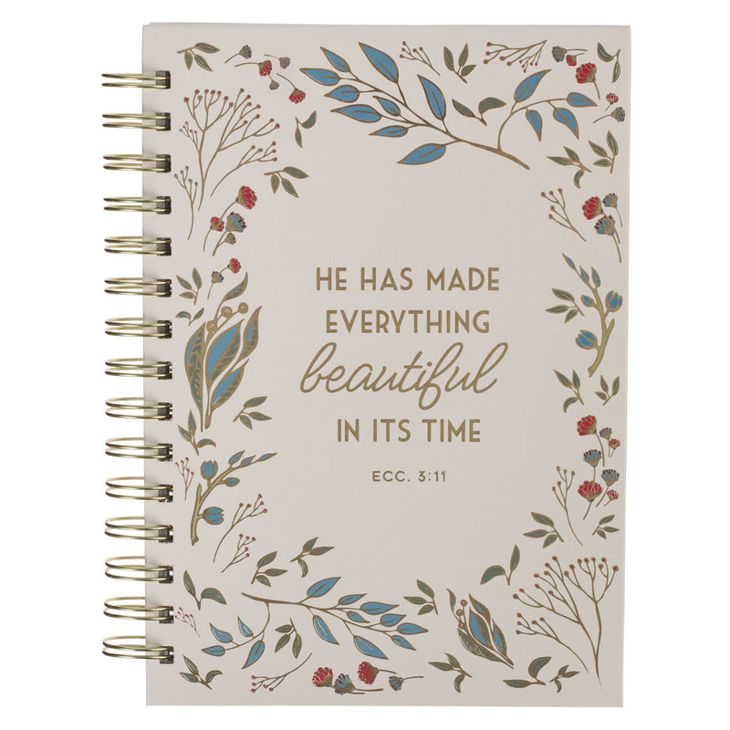 Ivory Floral Everything Beautiful Ecc. 3:11  Journal Wirebound
