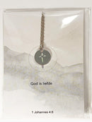 Kruis met hart ketting stainless steel