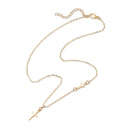 Kruis roestvrijstalen ketting 40cm goudkleurig