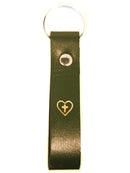 Cross with heart keyring Fauxleather