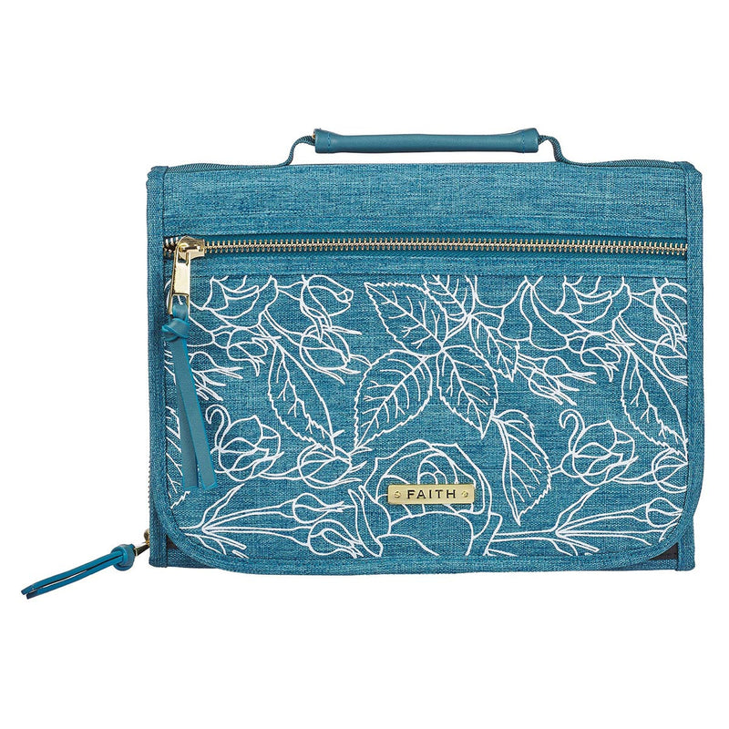 Faith Teal Tri-fold Organizer Bible Cove