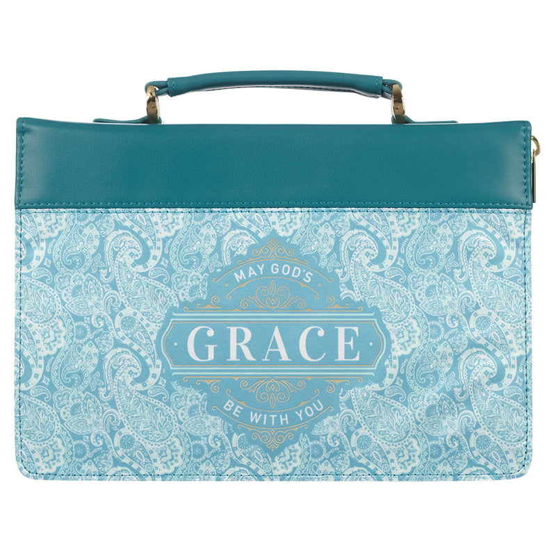 God's Grace Teal Paisley Faux Leather