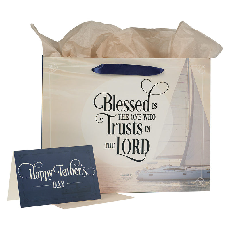 Blessed Is The One Nautical Navy Large L