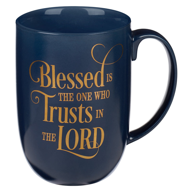 Blessed Is The One Navy Ceramic Coffee M