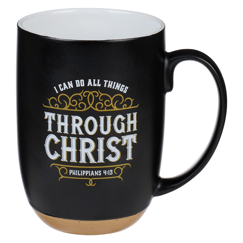 Through Christ Black Ceramic Coffee Mug 