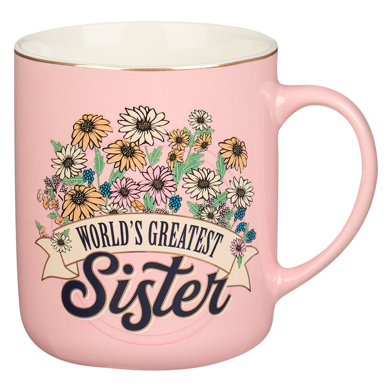 World's Greatest Sister Pink Daises