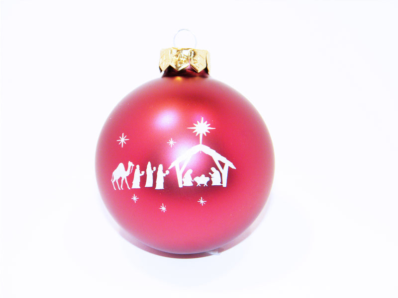 Kerststal - Nativity Kerstbal rood