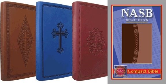 NASB Compact Bible-Blue Cross Leathertex (Publisher Temporarily Out Of Stock=Jul 2023)