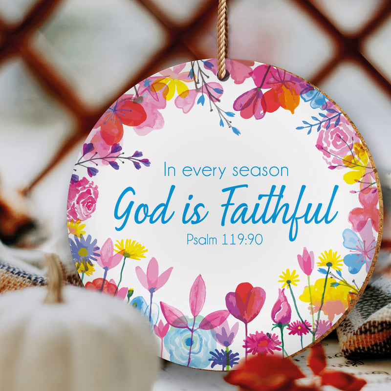 God is faithful ceramic hanging decor