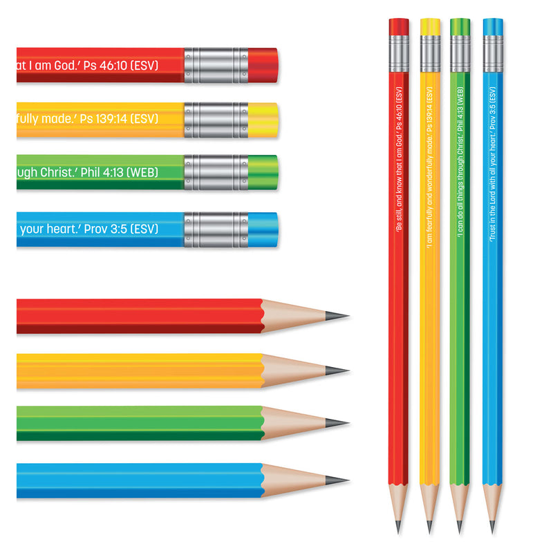 72 Graphite Pencils with Bible verses