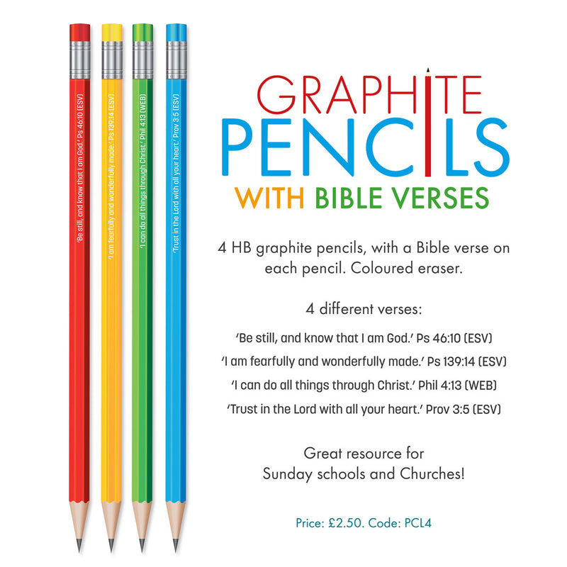 72 Graphite Pencils with Bible verses