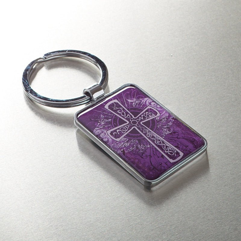 Purple Cross - Keyring