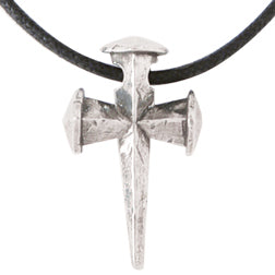 Nail cross - Pewter Cross pendant