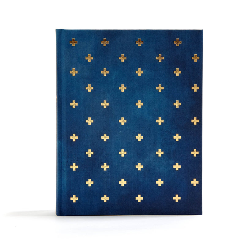 CSB Notetaking Bible-Navy/Cross Cloth Over Board