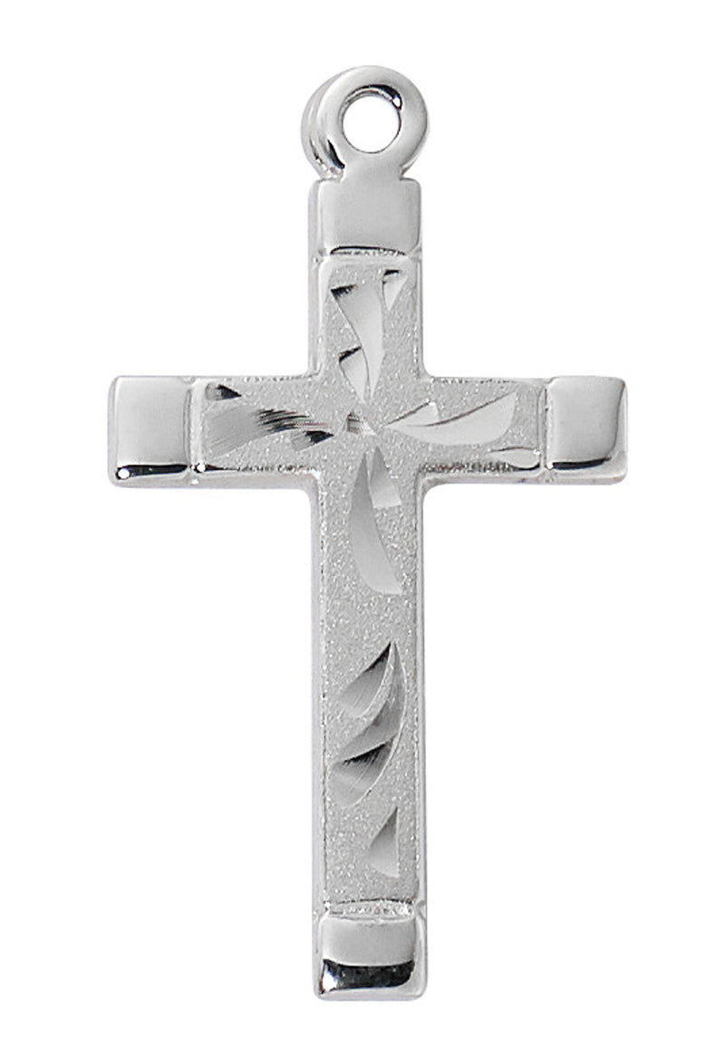 Cross engraved silver in giftbox