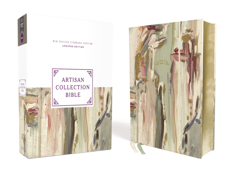 NRSV Artisan Collection Bible  Updated Edition (Comfort Print) (Leslie Vann)-Multi-Color Cream Leathersoft