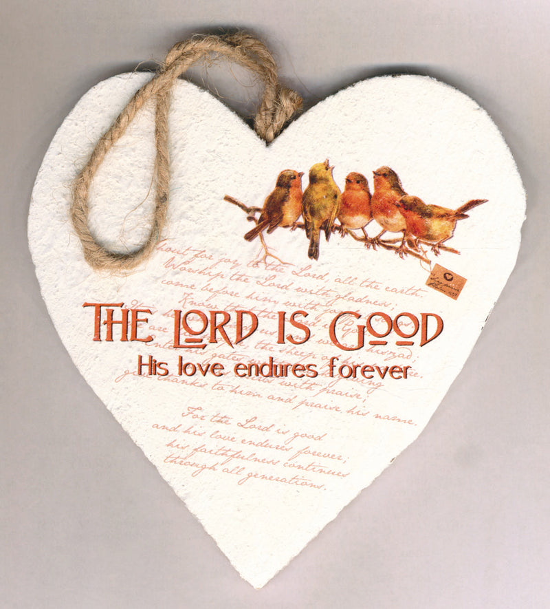 The Lord is Good (Wooden heart - 15 cm)