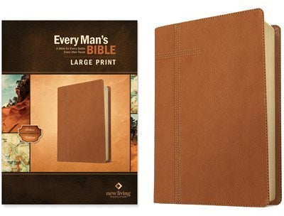 NLT Every Man's Bible/Large Print-Pursuit Saddle Tan LeatherLike