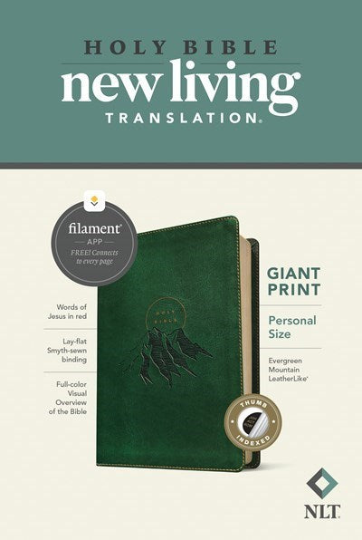 NLT Personal Size Giant Print Bible/Filament Enabled Edition-Evergreen Mountain LeatherLike Indexed