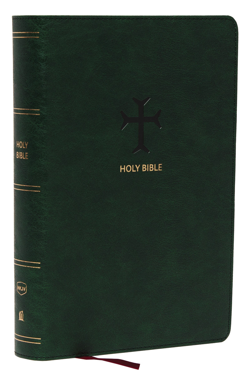 NKJV Personal Size Large Print Reference Bible (Comfort Print)-Dark Green Leathersoft Indexed