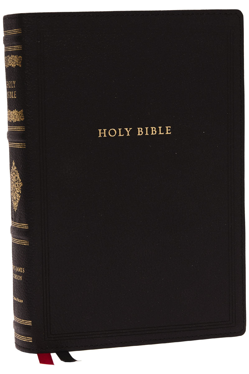 KJV Wide-Margin Reference Bible (Comfort Print)-Black Genuine Leather