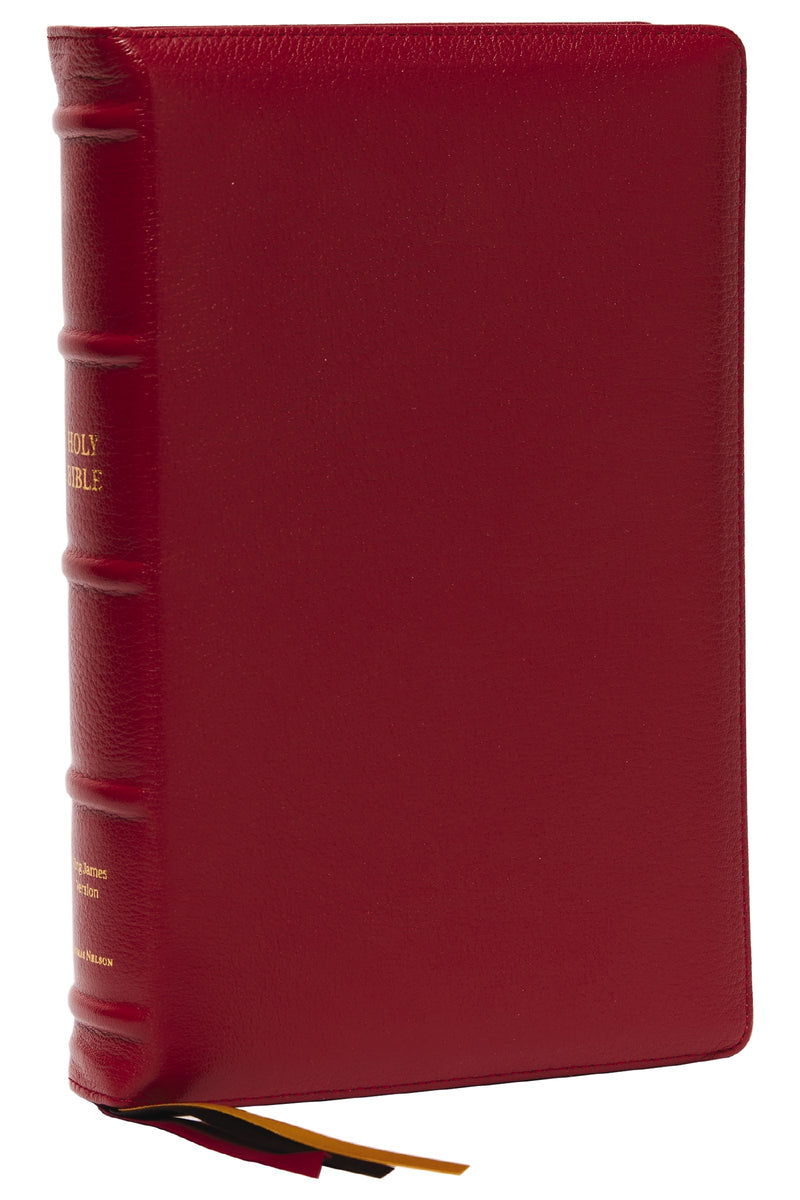 KJV Personal Size Large Print Single-Column Reference Bible (Comfort Print)-Red Premium Goatskin Leather Indexed