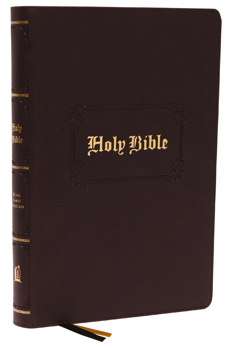 KJV Large Print Center-Column Reference Bible (Comfort Print)-Brown Leathersoft