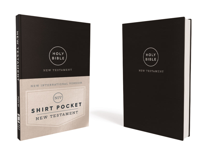 NIV Shirt Pocket New Testament (Comfort Print)-Black Leathersoft