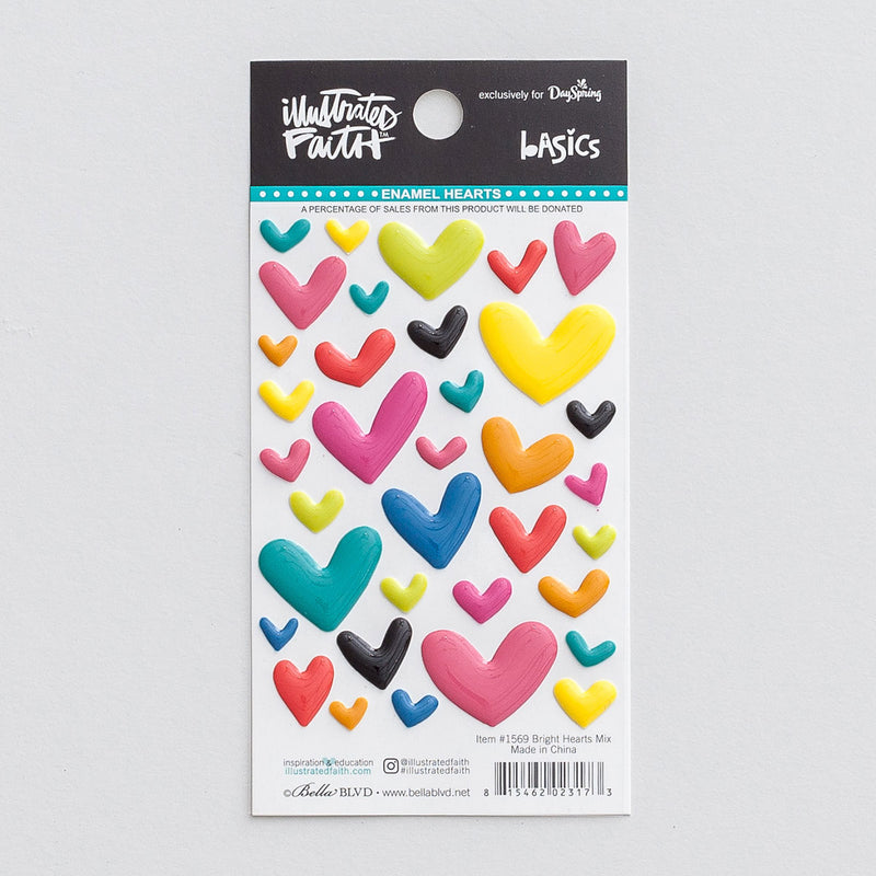 Mixed colors - Cardstock stickers hearts