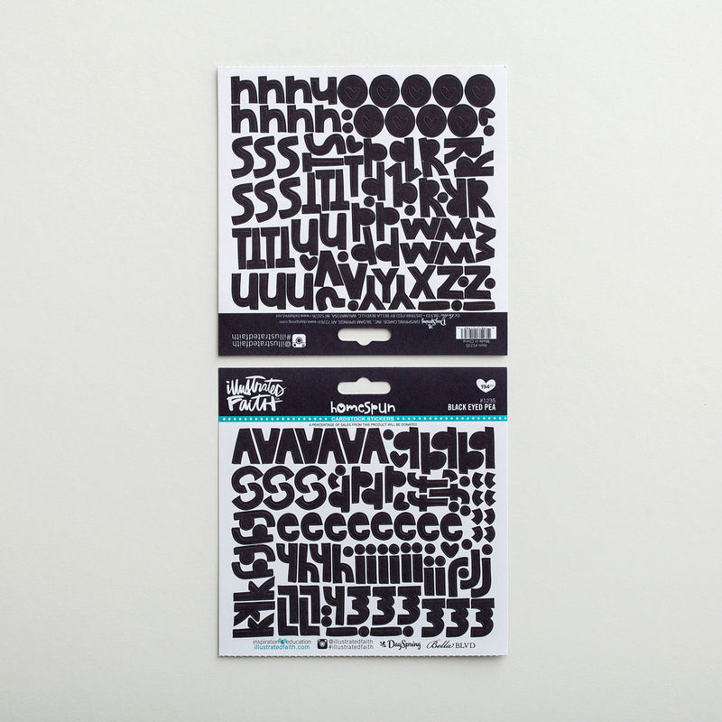Black - Cardstock stickers alphabet