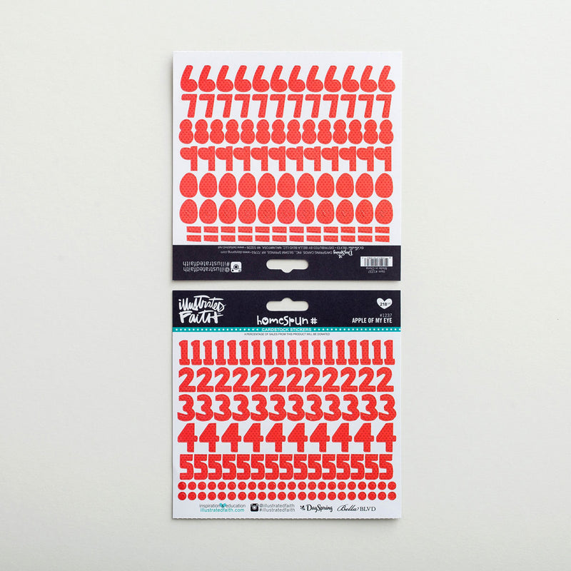 Red - Cardstock stickers numbers