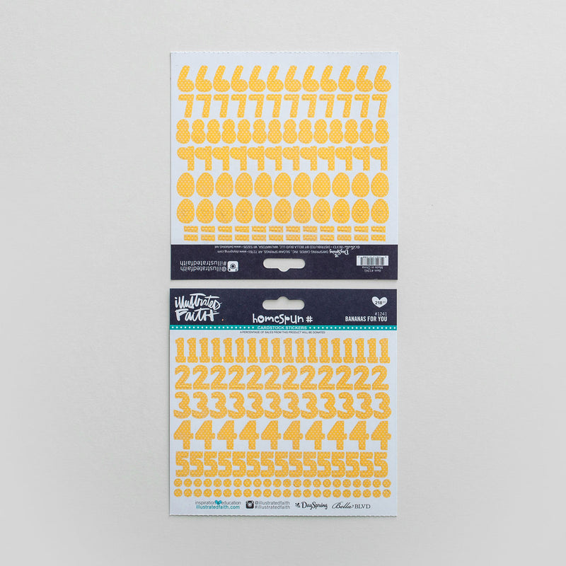 Yellow - Cardstock stickers numbers
